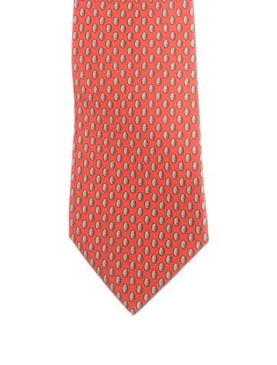 Pre-owned Hermes Pattern Print Tie In Multi