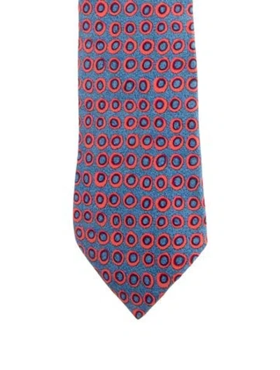 Pre-owned Hermes Pattern Print Tie In Multi