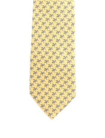 Pre-owned Hermes Pattern Print Tie In Multi