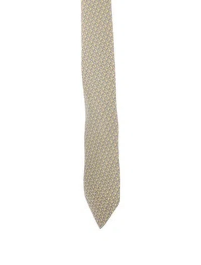 Pre-owned Hermes Pattern Print Tie In Multi