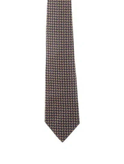 Pre-owned Hermes Pattern Print Tie In Multi