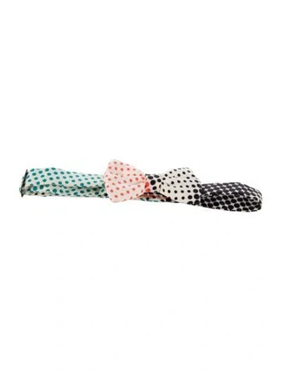 Pre-owned Hermes Pattern Silk Bow Tie In White