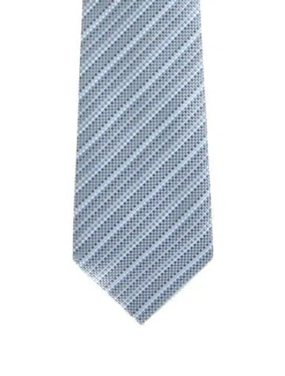 Pre-owned Hermes Pattern Silk Tie In Blue