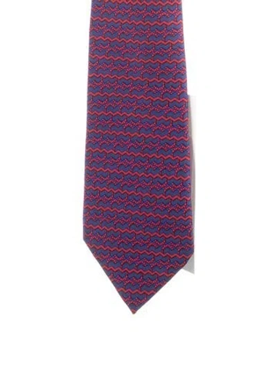 Pre-owned Hermes Pattern Silk Tie In Multi