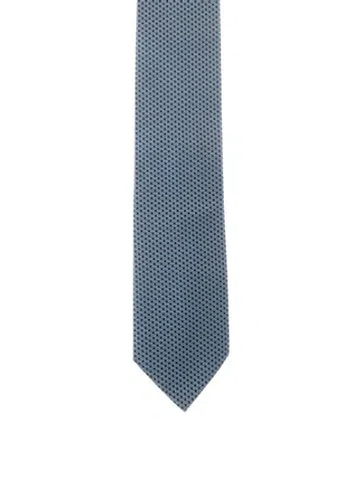 Pre-owned Hermes Pattern Suit Tie In Blue