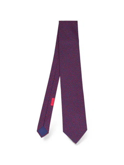 Pre-owned Hermes Pattern Tie In Blue