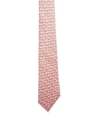 Pre-owned Hermes Pattern Tie In Red