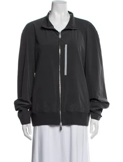 Pre-owned Hermes Patterned Bomber Jacket In Grey