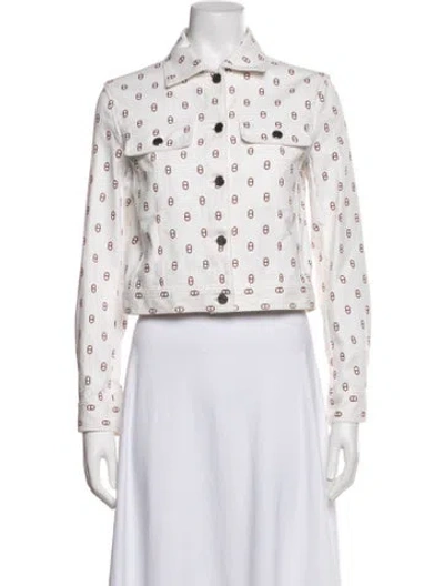 Pre-owned Hermes Patterned Coat W/ Tags In Pink