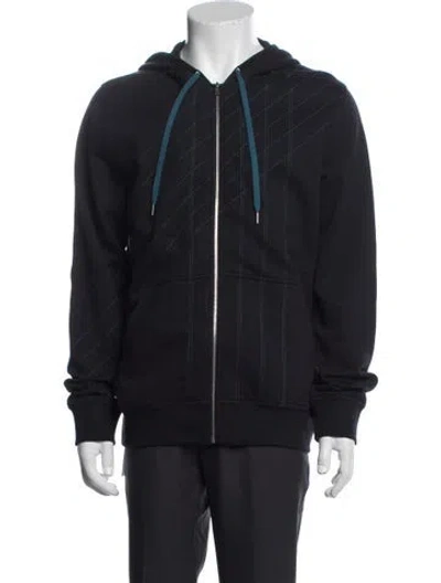 Pre-owned Hermes Patterned Crew Neck Hoodie W/ Tags In Blue