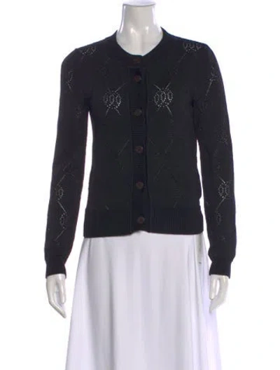 Pre-owned Hermes Patterned Crew Neck Sweater In Gray