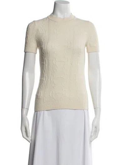 Pre-owned Hermes Patterned Crew Neck Sweater In Neutral