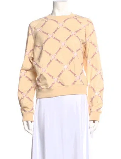 Pre-owned Hermes Patterned Crew Neck Sweatshirt In Neutral