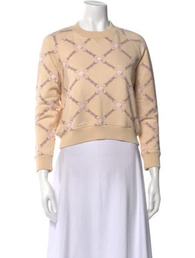 Pre-owned Hermes Patterned Crew Neck Sweatshirt In Neutral