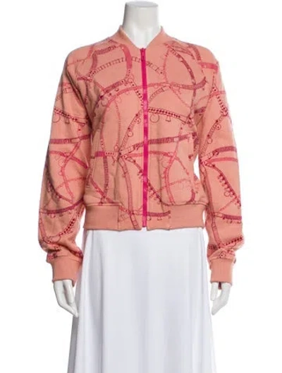 Pre-owned Hermes Patterned Crew Neck Sweatshirt In Pink