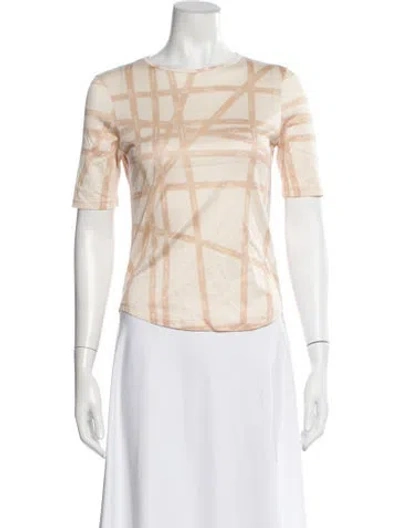 Pre-owned Hermes Patterned Crew Neck T-shirt In Neutral