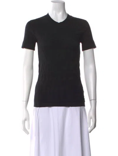 Pre-owned Hermes Patterned Crew Neck T-shirt W/ Tags In Black