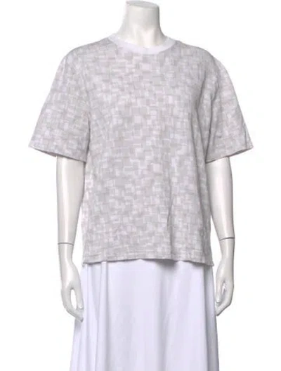 Pre-owned Hermes Patterned Crew Neck T-shirt In White