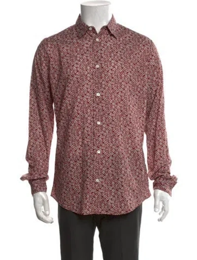 Pre-owned Hermes Patterned Long Sleeve Shirt In Red