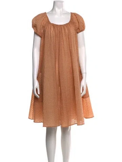 Pre-owned Hermes Patterned Mini Dress In Orange