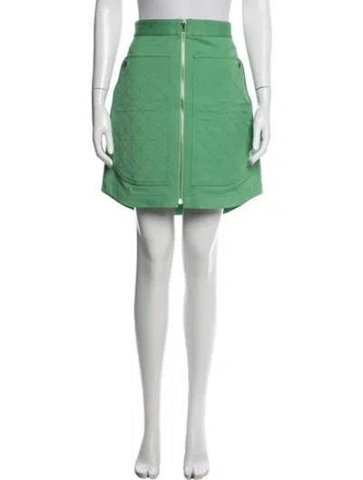 Pre-owned Hermes Patterned Mini Skirt W/ Tags In Green