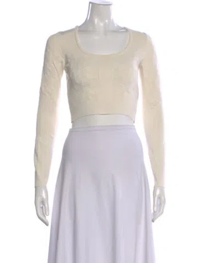Pre-owned Hermes Patterned Scoop Neck Crop Top In Brown