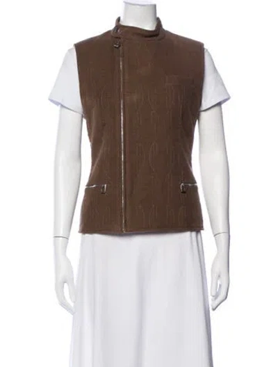 Pre-owned Hermes Patterned Vest In Brown