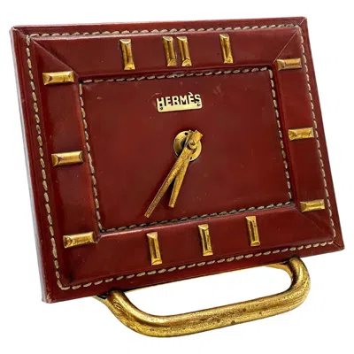 Pre-owned Hermes Paul Dupré-lafon, Hermès Desk Clock, C.1935 In Brown