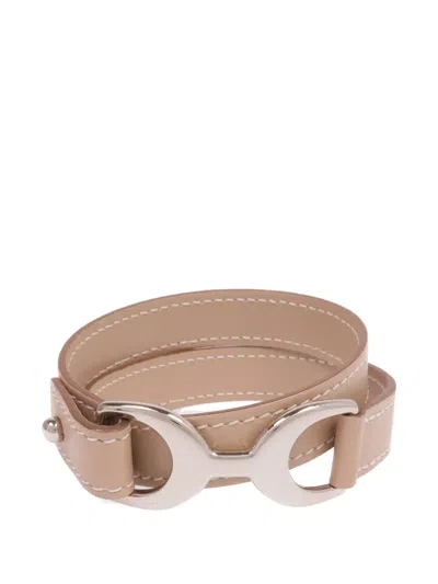 Pre-owned Hermes Pavane Double Tour Bracelet In Brown