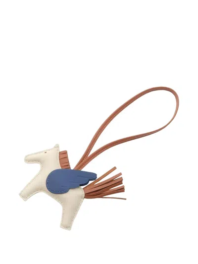 Pre-owned Hermes Pegasus Bag Charm In Neutral