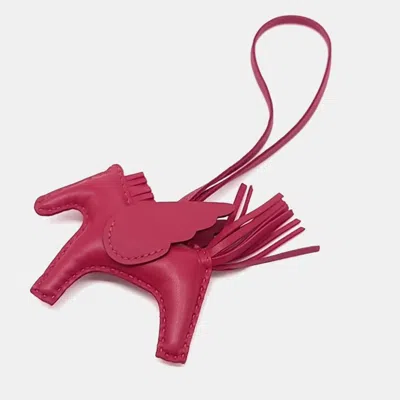 Pre-owned Hermes Pegasus Rodeo Bag Charm Small (b) In Pink