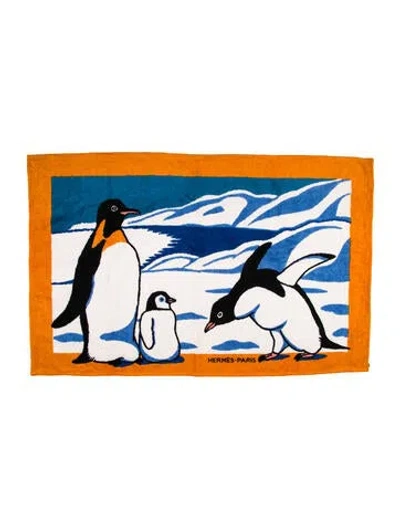 Pre-owned Hermes Penguin Beach Towel In Multi