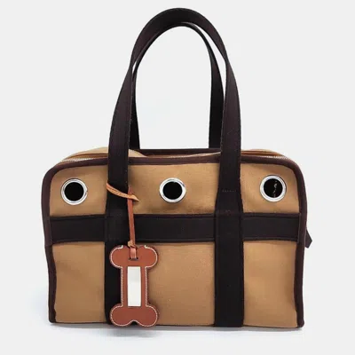 Pre-owned Hermes Pet Carrier Bag In Brown