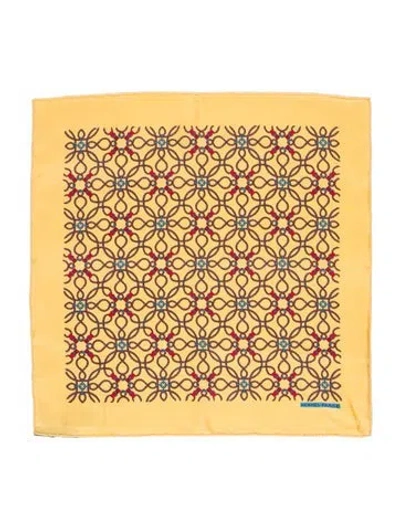 Pre-owned Hermes Petit Carre Rope Silk Scarf In Yellow