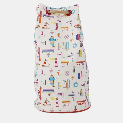 Pre-owned Hermes Petit Chartier Duffle Bag Multicolor Cotton