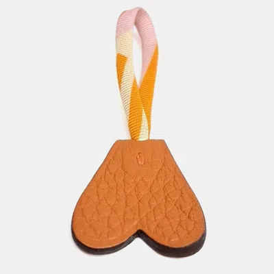 Pre-owned Hermes Hermès Petit H Bag Charm In Orange