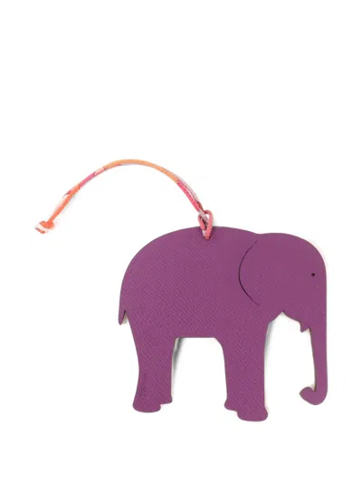Pre-owned Hermes Petit H Bag Charm In Purple