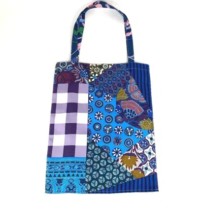 Pre-owned Hermes Petit H Blue Purple Silk Shoulder Bag Tote Bag () In Multi
