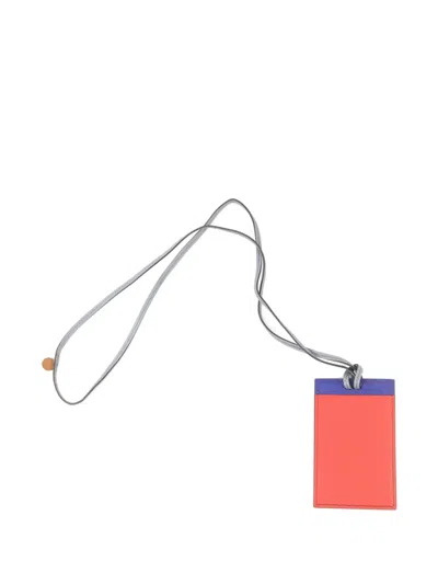 Pre-owned Hermes Petit H Card Holder In Blue