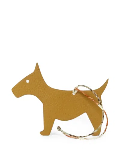 Pre-owned Hermes Petit H Dog Bag Charm In Brown
