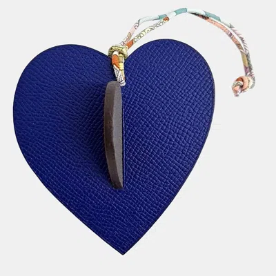 Pre-owned Hermes Petit H (petit Hache) Bag Charm In Blue