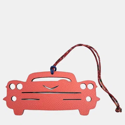 Pre-owned Hermes Petit H (petit Hache) Bag Charm In Red