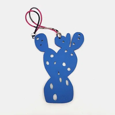 Pre-owned Hermes Petit H Petit Hache Blue Leather Bag Charm