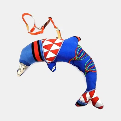 Pre-owned Hermes Petit H Petit Hache Multicolor Silk Fish Bag Charm