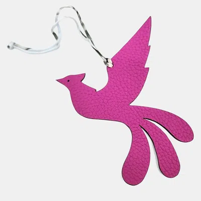 Pre-owned Hermes Petit H (petit Hache) Phoenix Bag Charm In Pink