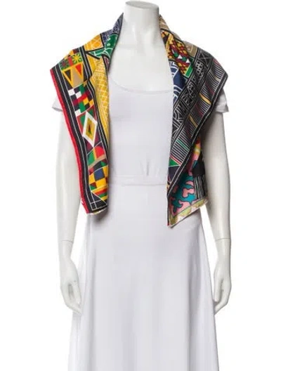 Pre-owned Hermes Petit H Reversible 'appaloosa Des Steppes' Silk Sweater In Red