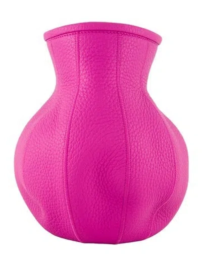 Pre-owned Hermes Petit H Taurillon & Evercolor Bitter Apple Change Pouch In Pink