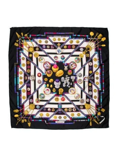 Pre-owned Hermes Petit Main Silk Scarf In Blue