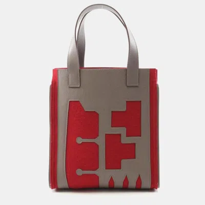 Pre-owned Hermes Petite Ash Etoupe Grey Leather Bag In Gray
