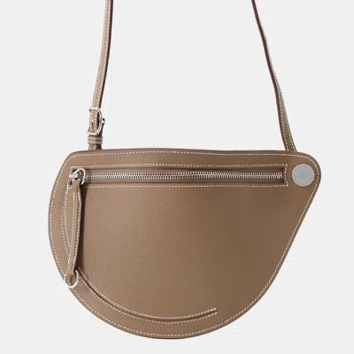 Pre-owned Hermes Petite Course Etoupe Epsom Bag In Brown